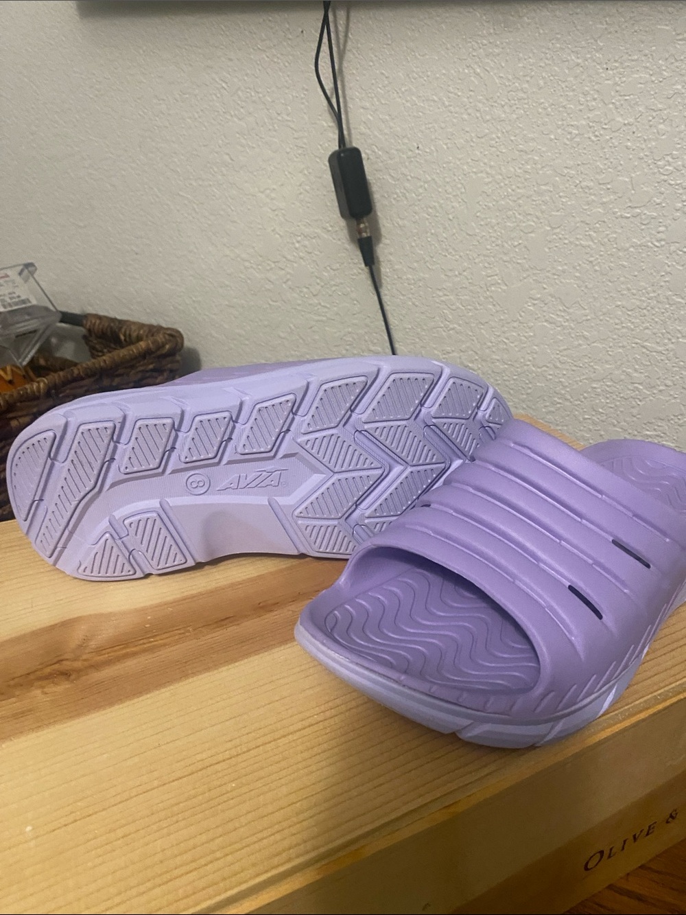 Avia Lavender Slip-On Slide Sandals